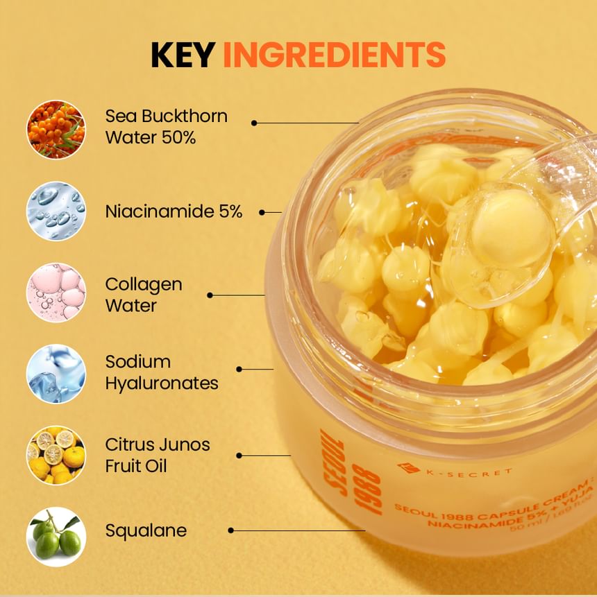 KSECRET - SEOUL 1988 Capsule Cream : Niacinamide 5% + Yuja 50ml 4
