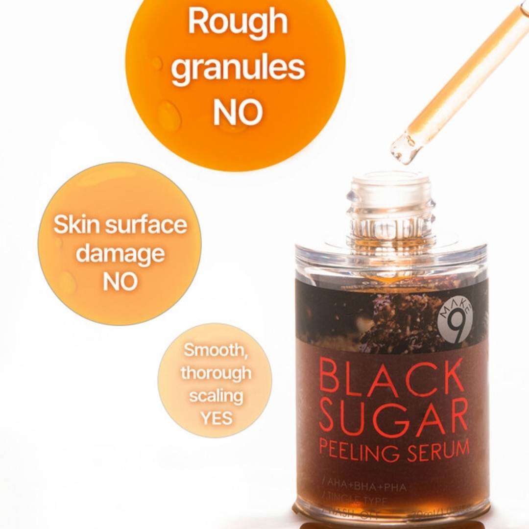 MAKE9 Black Sugar Wash-off Peeling Serum 30ml 5
