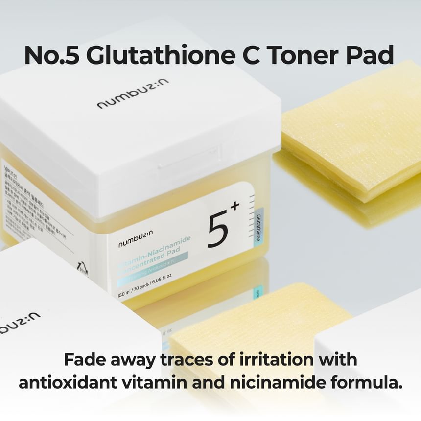 numbuzin - No.5+ Glutathione Vitamin-Niacinamide Concentrated Pad (70 Pads) 2