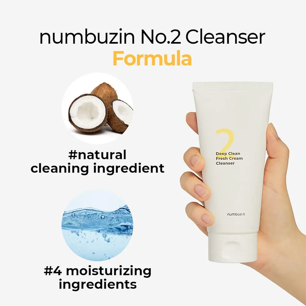 numbuzin - No. 2 Deep Clean Fresh Cream Cleanser 120ml 2