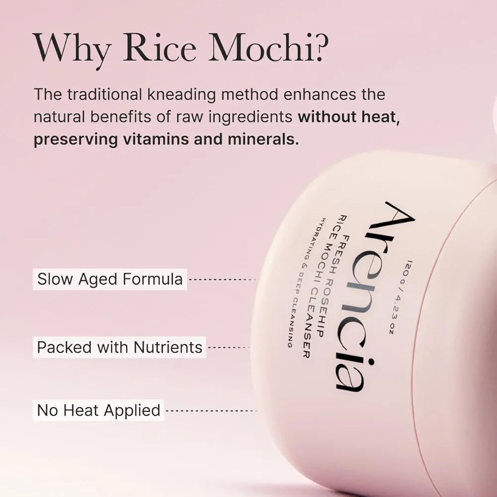 Arencia - Fresh Rosehip Rice Mochi Cleanser 120g 2