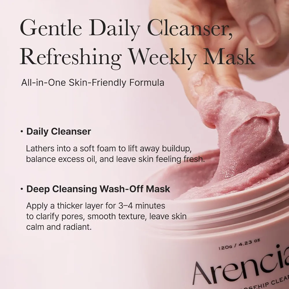 Arencia - Fresh Rosehip Rice Mochi Cleanser 120g 3