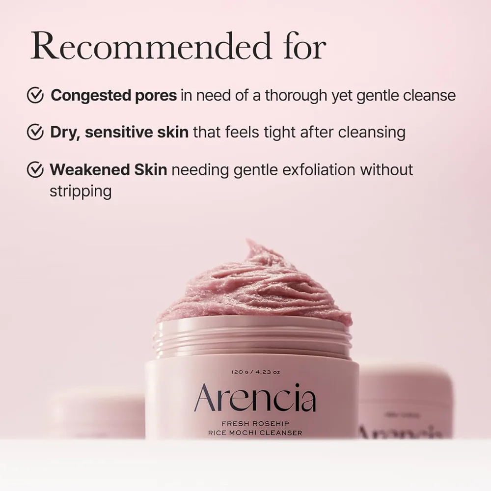 Arencia - Fresh Rosehip Rice Mochi Cleanser 120g 5