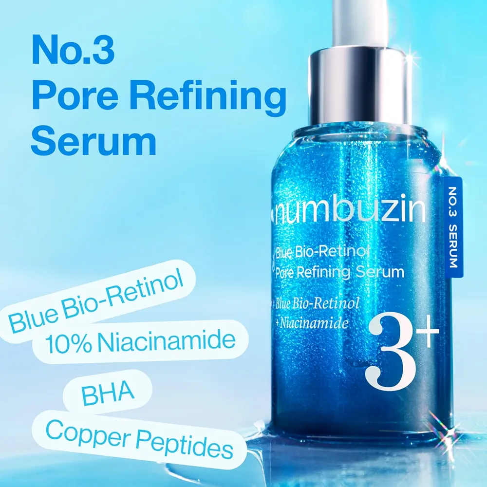 numbuzin - No.3 Blue Bio-Retinol Pore Refining Serum 30ml  2