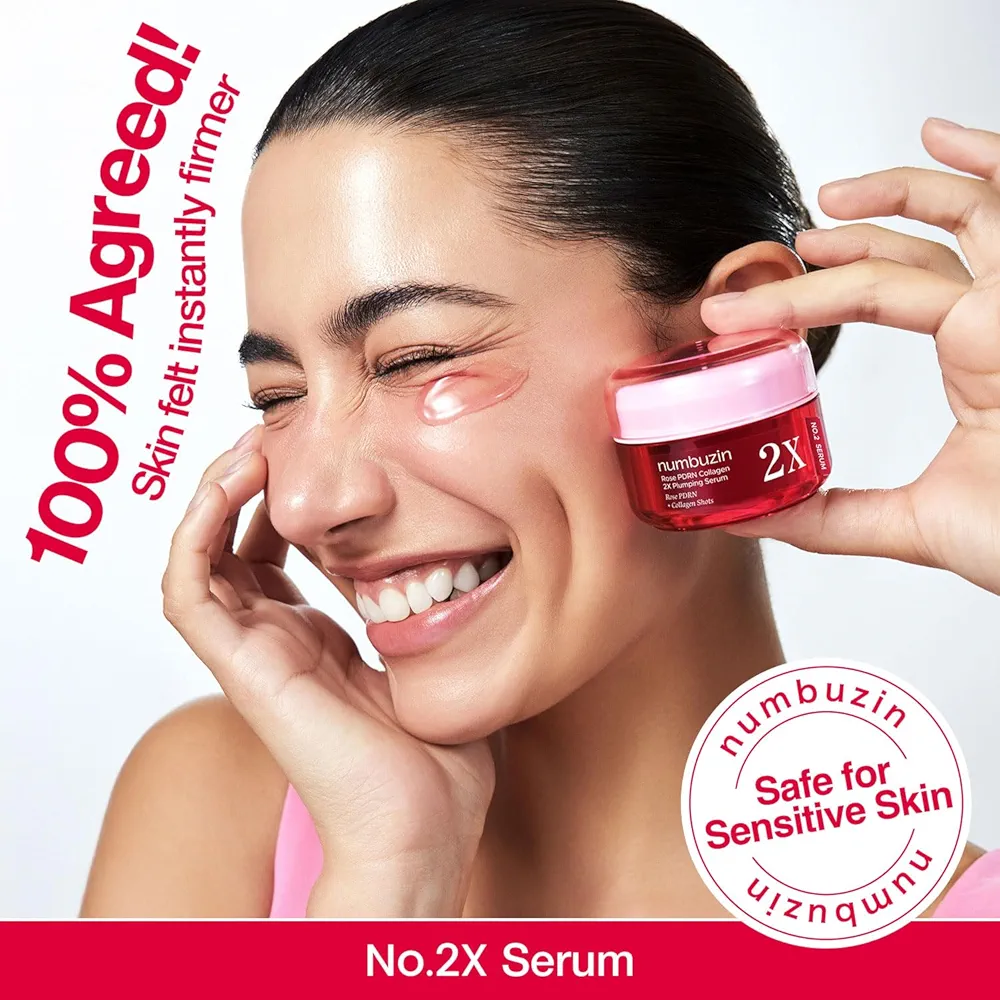 numbuzin - No.2 Rose PDRN Collagen 2X Plumping Serum 30ml  3