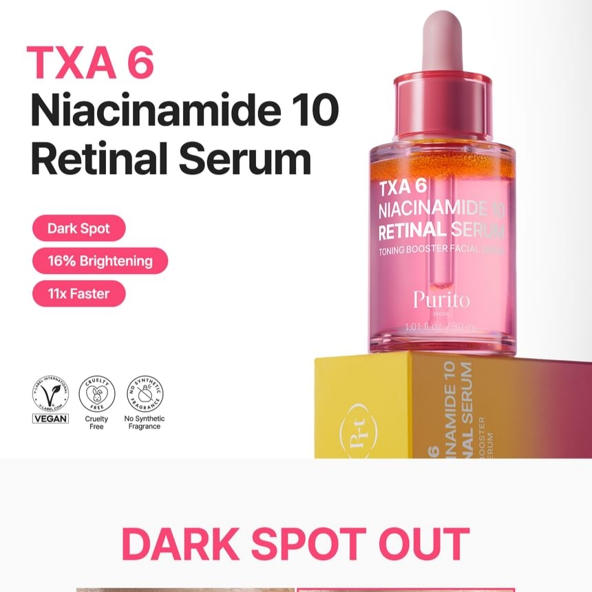 Purito SEOUL - TXA 6 Niacinamide 10 Retinal Serum 30ml