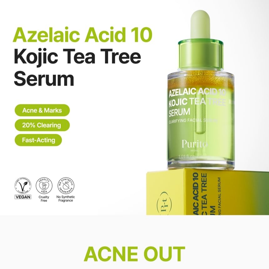 Purito SEOUL - Azelaic Acid 10 Kojic Tea Tree Serum 30ml
