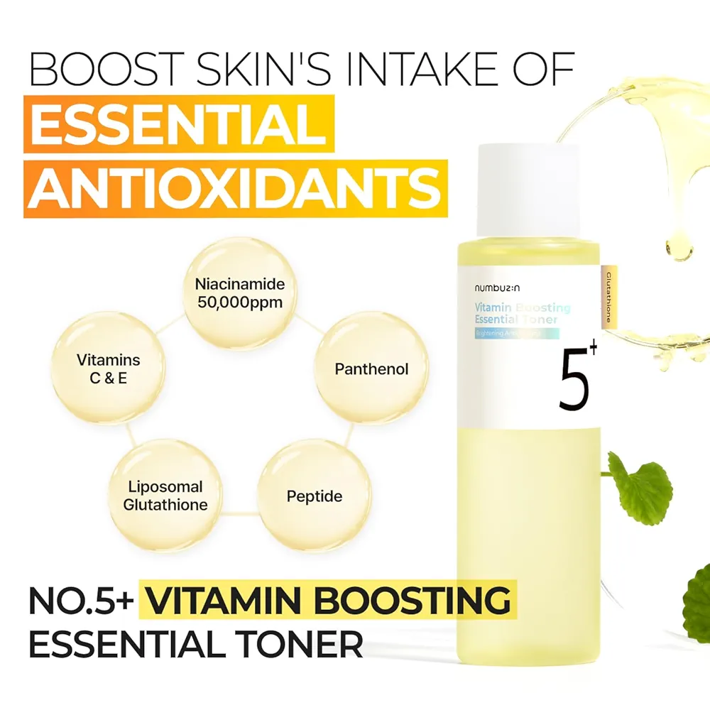 numbuzin - No.5+ Glutathione Vitamin Boosting Essential Toner 200ml 2