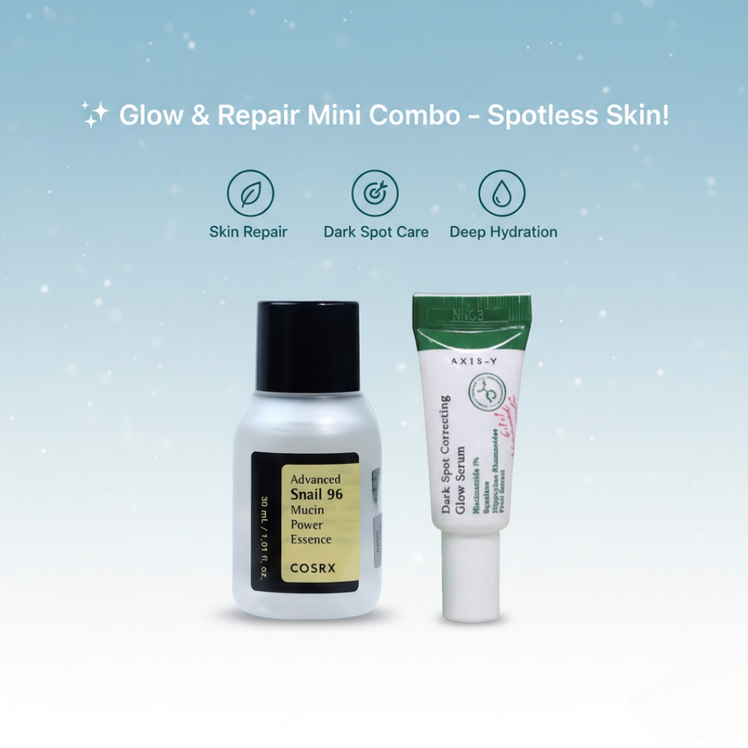 Cosrx Advanced Snail 96 Mucin Power Essence 30ml + AXIS-Y Dark Spot Correcting Glow Serum 5ml Mini Combo 