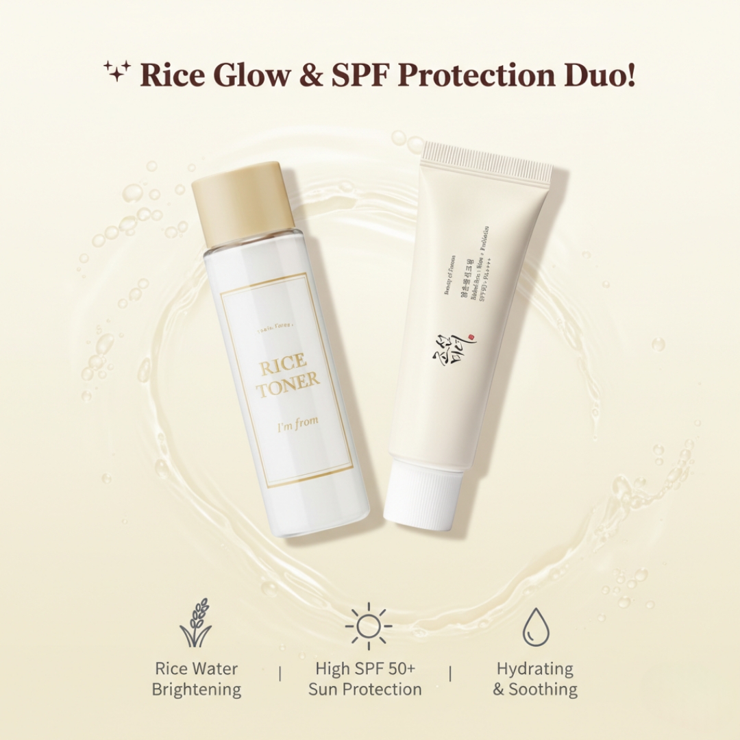 I'm from Rice Toner Mini 30ml + Beauty of Joseon - Relief Sun: Rice + Probiotics SPF 50+ PA++++ 50ml Combo 