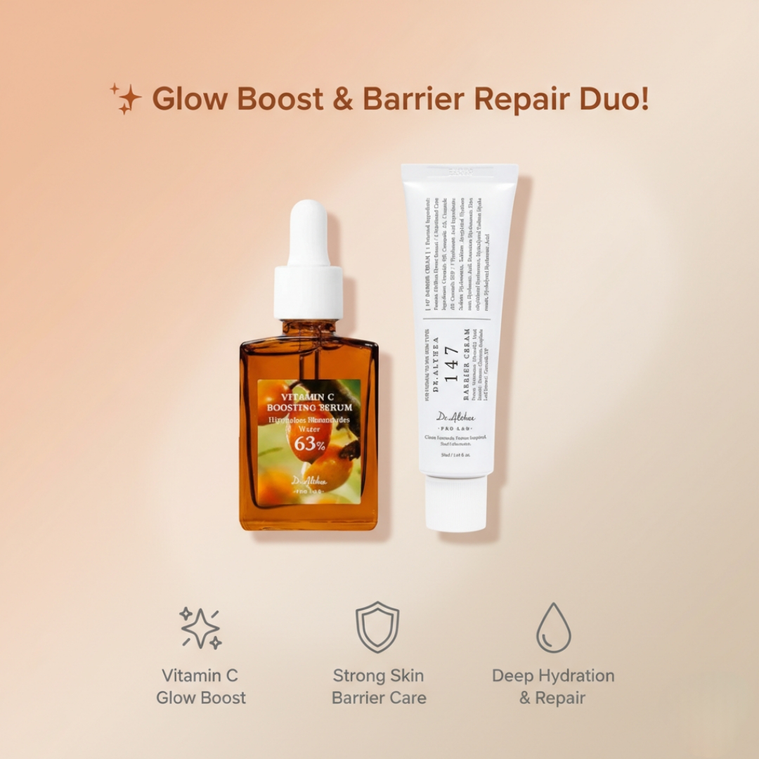 Dr. Althea Vitamin C Boosting Serum 30ml + 147 Barrier Cream 50ml Combo 