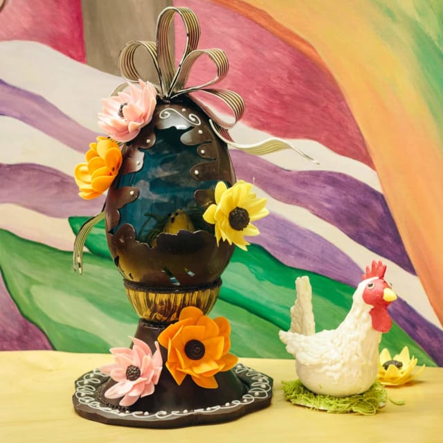 Chicks in an Egg sculpture