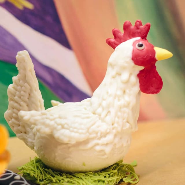 Chicks in an Egg sculpture