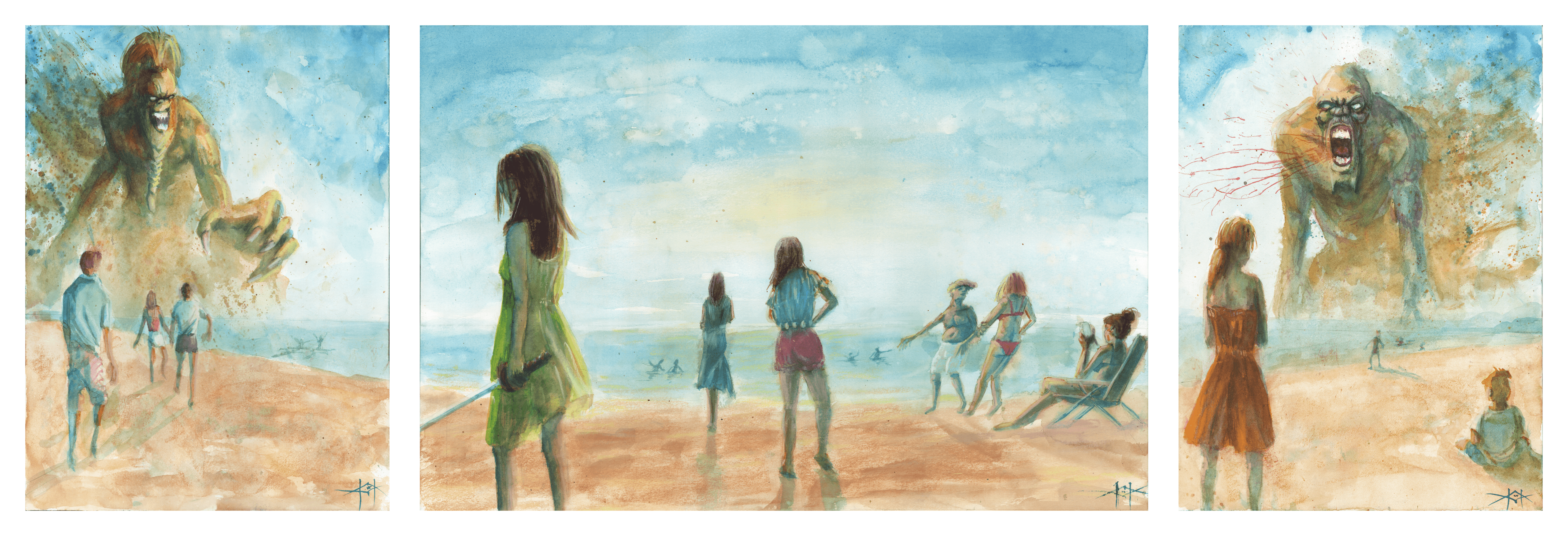 Station Beach Triptych