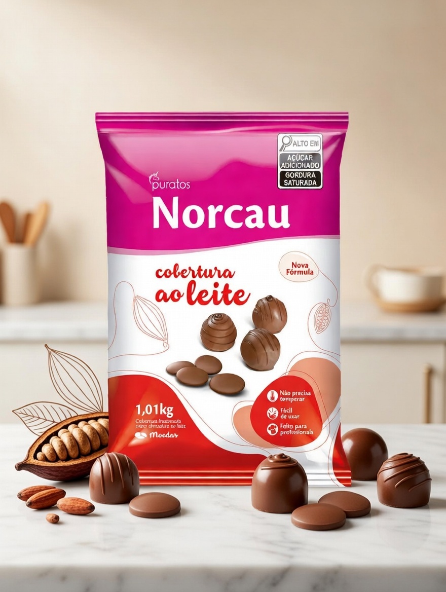 Cobertura Norcau Ao Leite Moedas 1,01kg