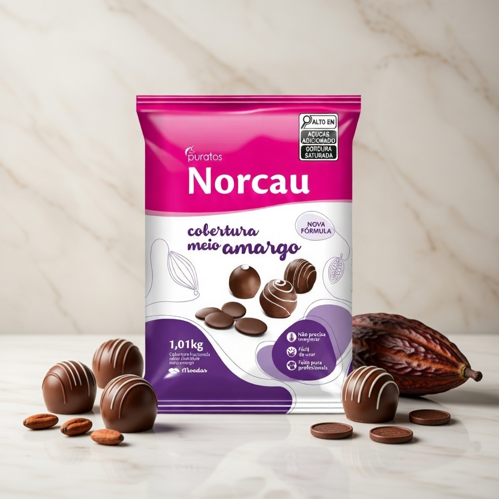 Cobertura Norcau Meio Amargo em Gotas 1,01kg