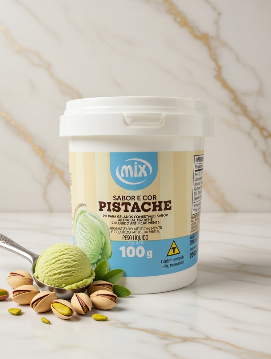 Sabor e Cor Pistache Mix 100g (Pó para Gelados Comestíveis)