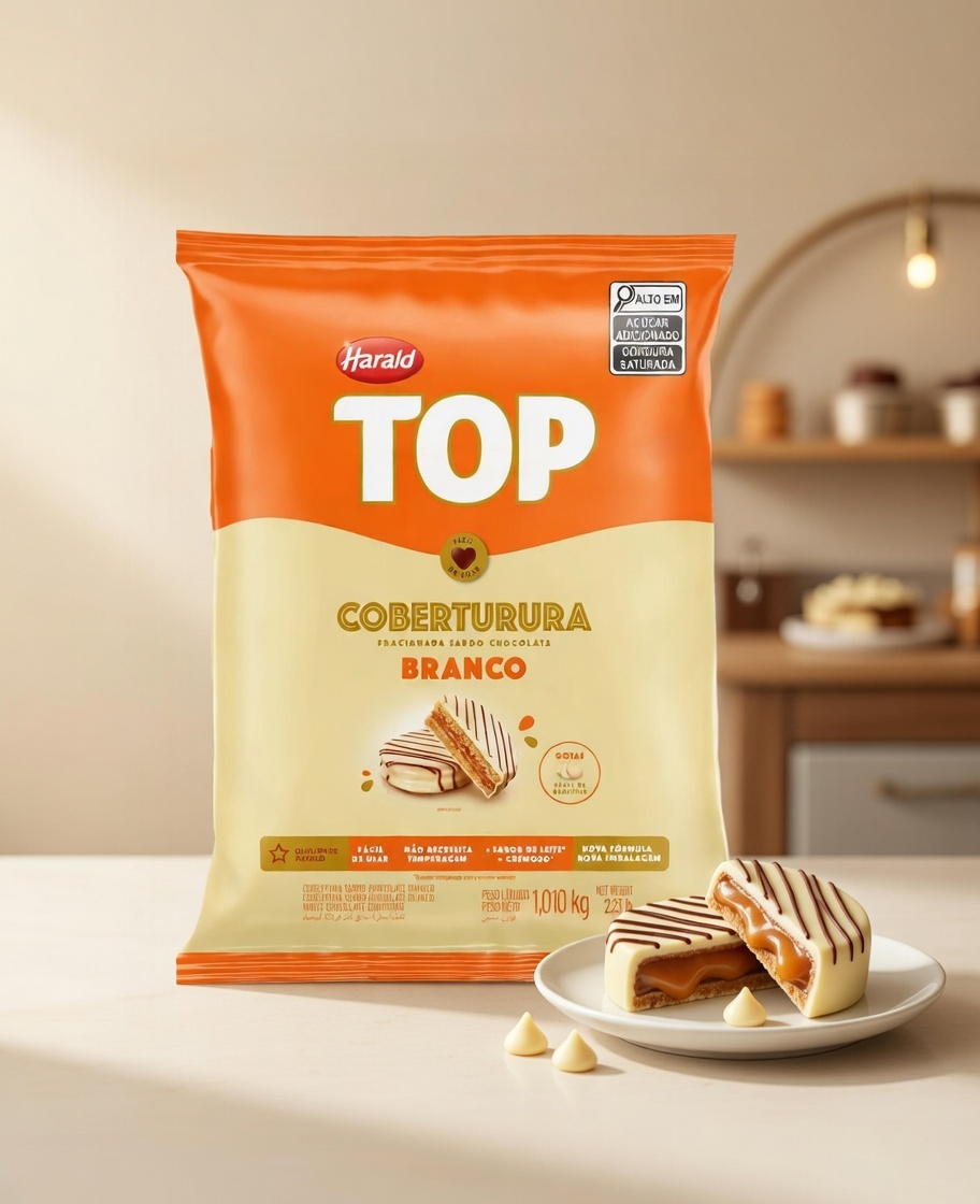 Cobertura Harald TOP Chocolate Branco em Gotas