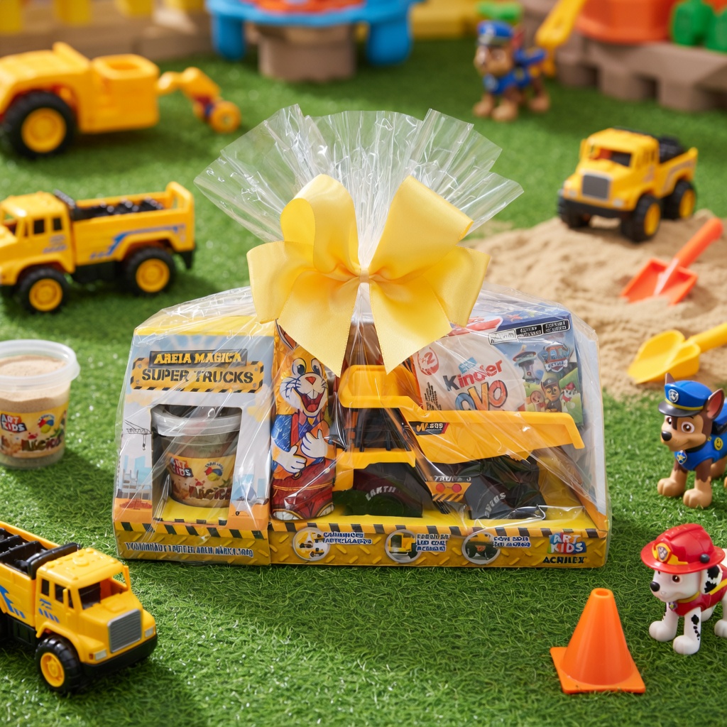Kit Páscoa Super Trucks Aventura – Coelho de Chocolate + Kinder Ovo Surpresa