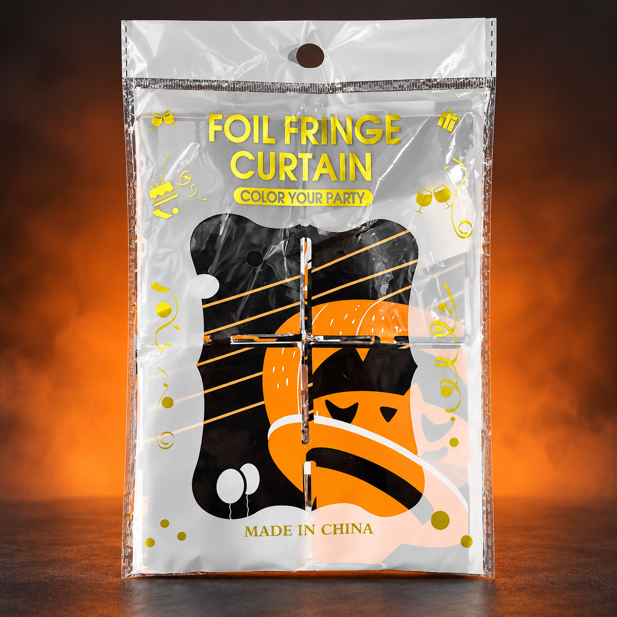 Cortina de Franja Halloween Laranja e Preta - Confeitaria e Artigos para Festas em Blumenau