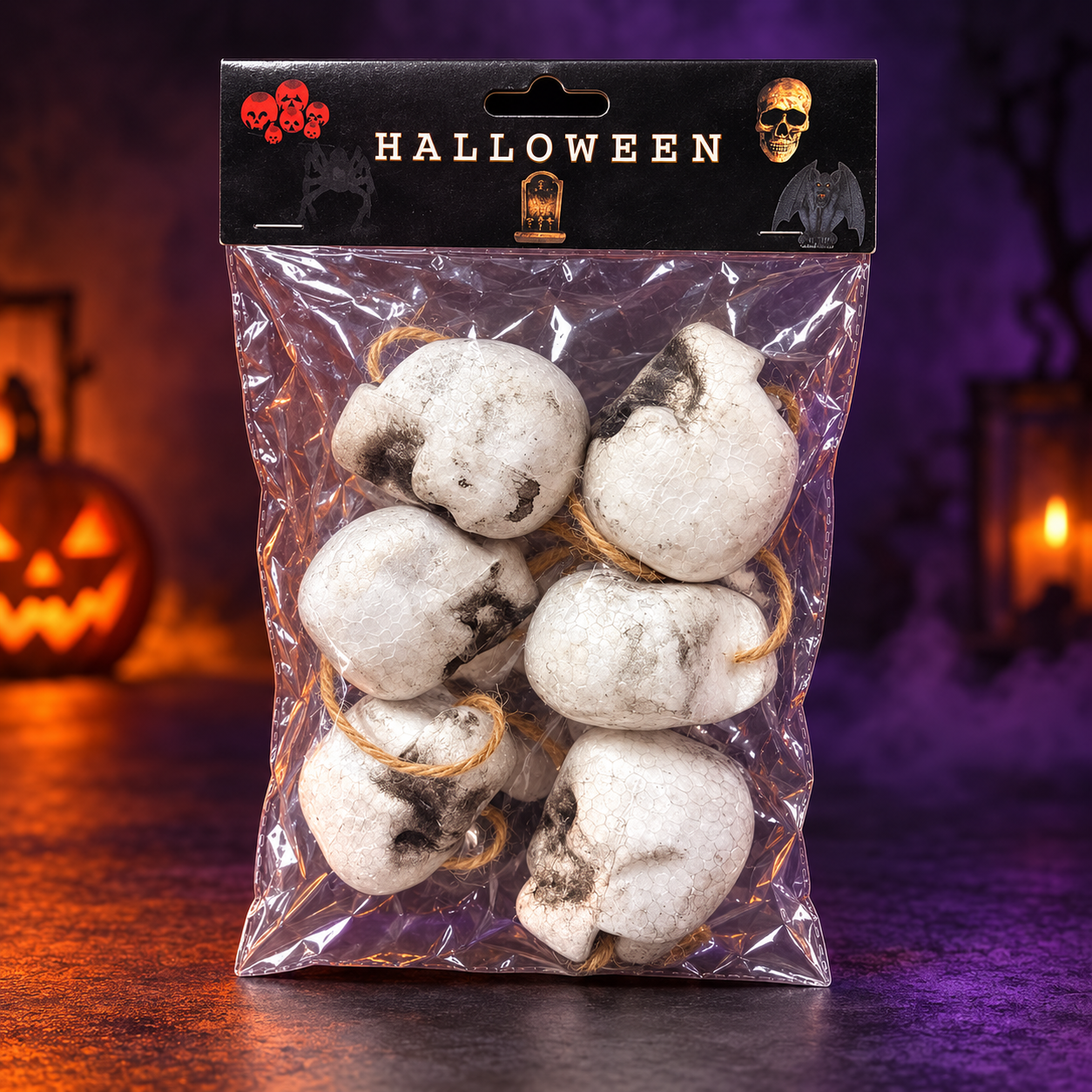 Kit Mini Caveiras Decorativas Halloween com 6 Unidades - Confeitaria e Artigos para Festas em Blumenau