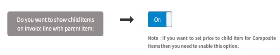 Do you want to show child items on invoice line item with parent item