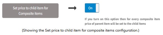 Set price to child item for Composite items