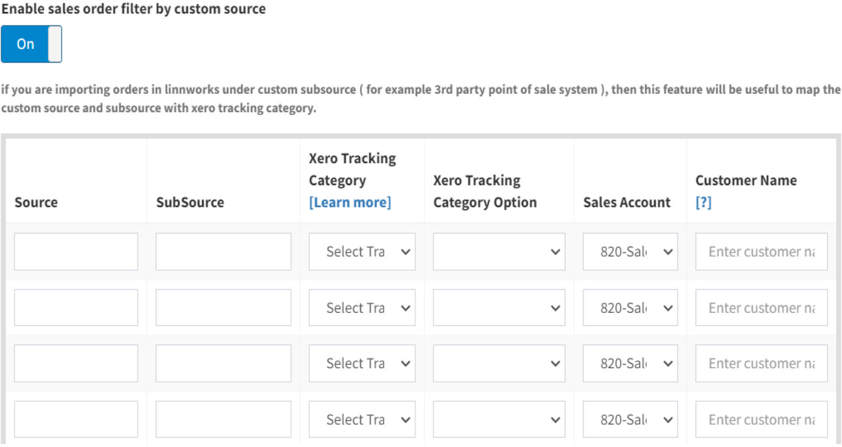 Enable sales order filter by custom source