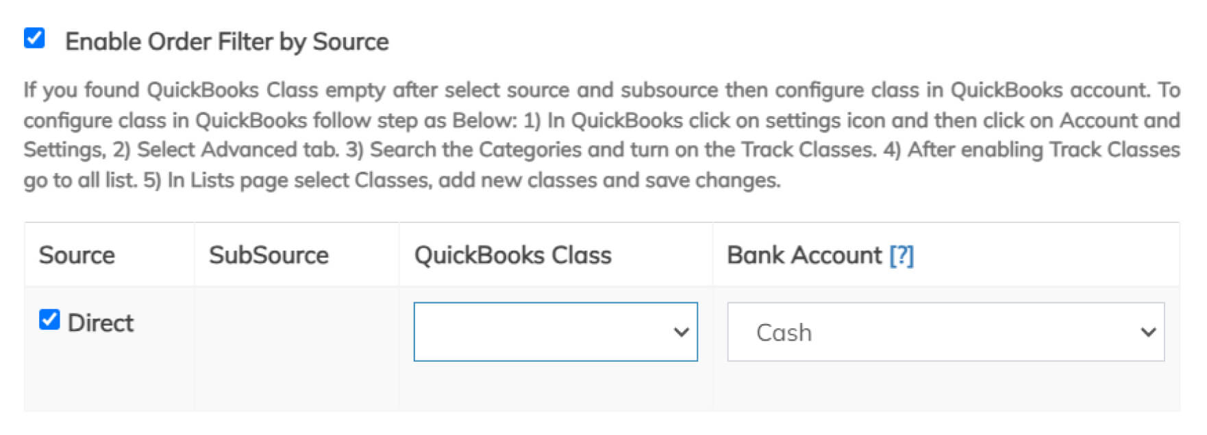 Enable Order Filter by source: