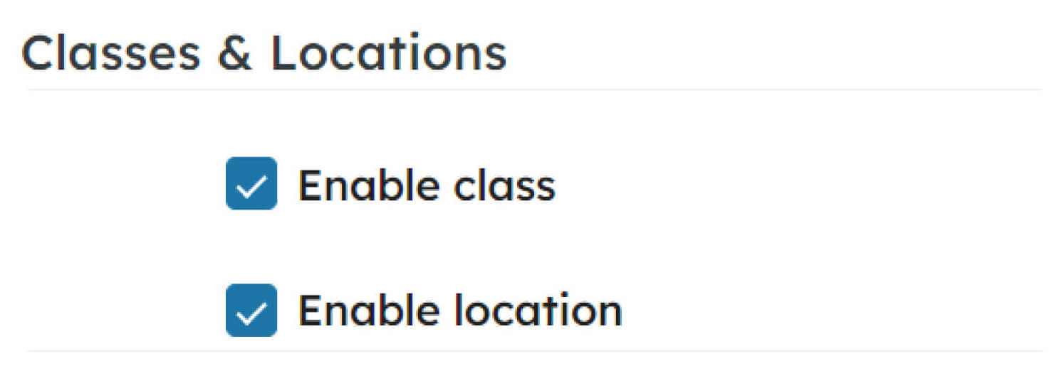 Classes Location