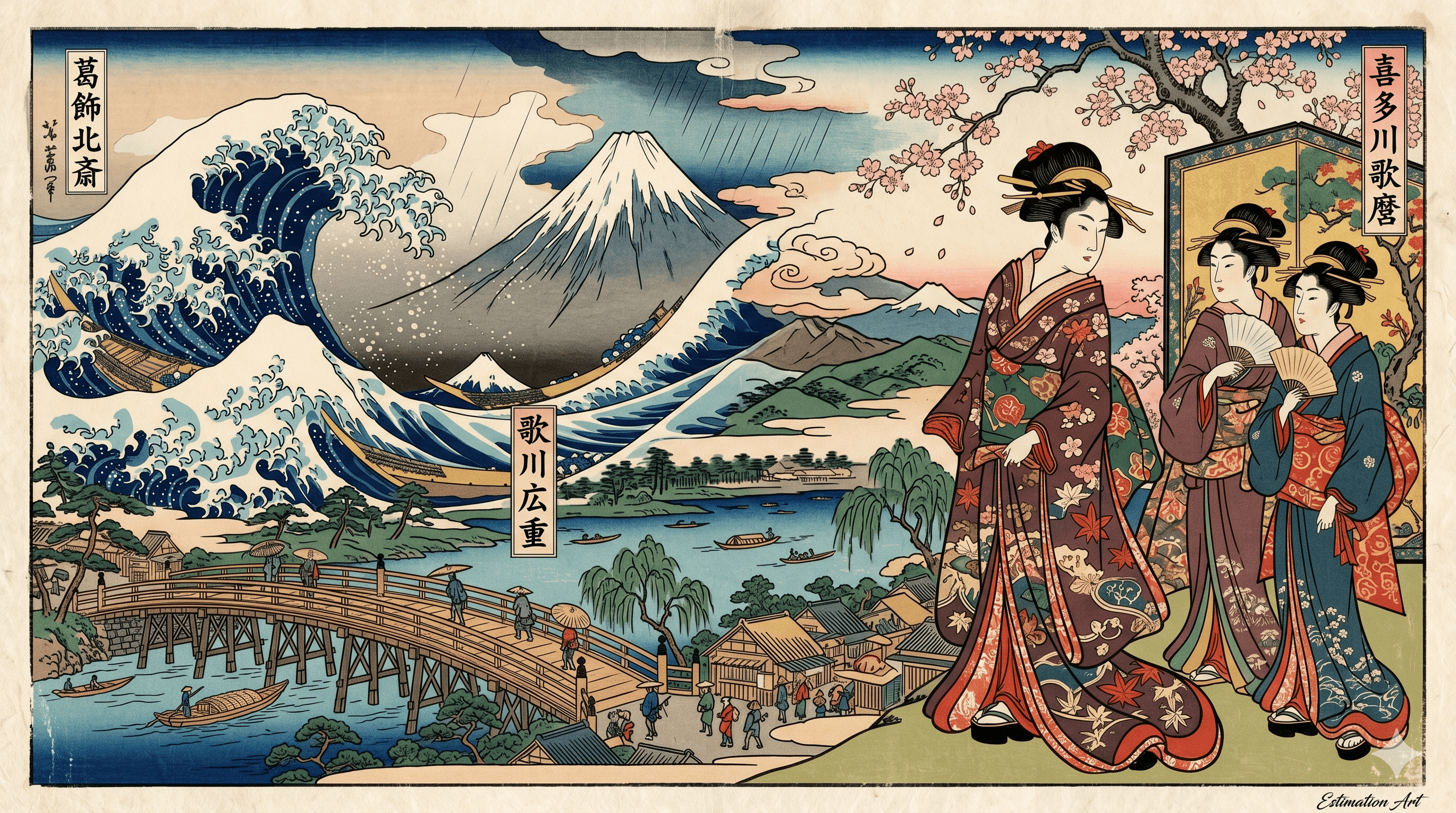 Estampes japonaises : Hiroshige, Hokusai, Utamaro — la cote