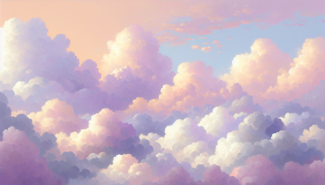 Painting of pastel clouds