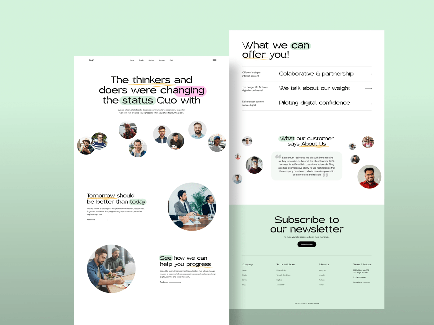 Minimal Agency Landing Page - Full Page Figma Website Template — Figma UI Component Preview