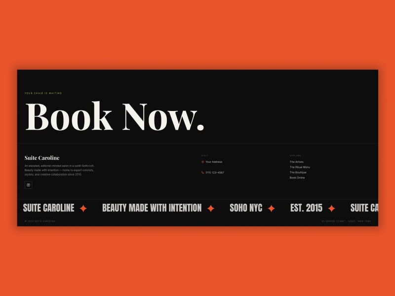 Luxury Dark Footer Template for Figma