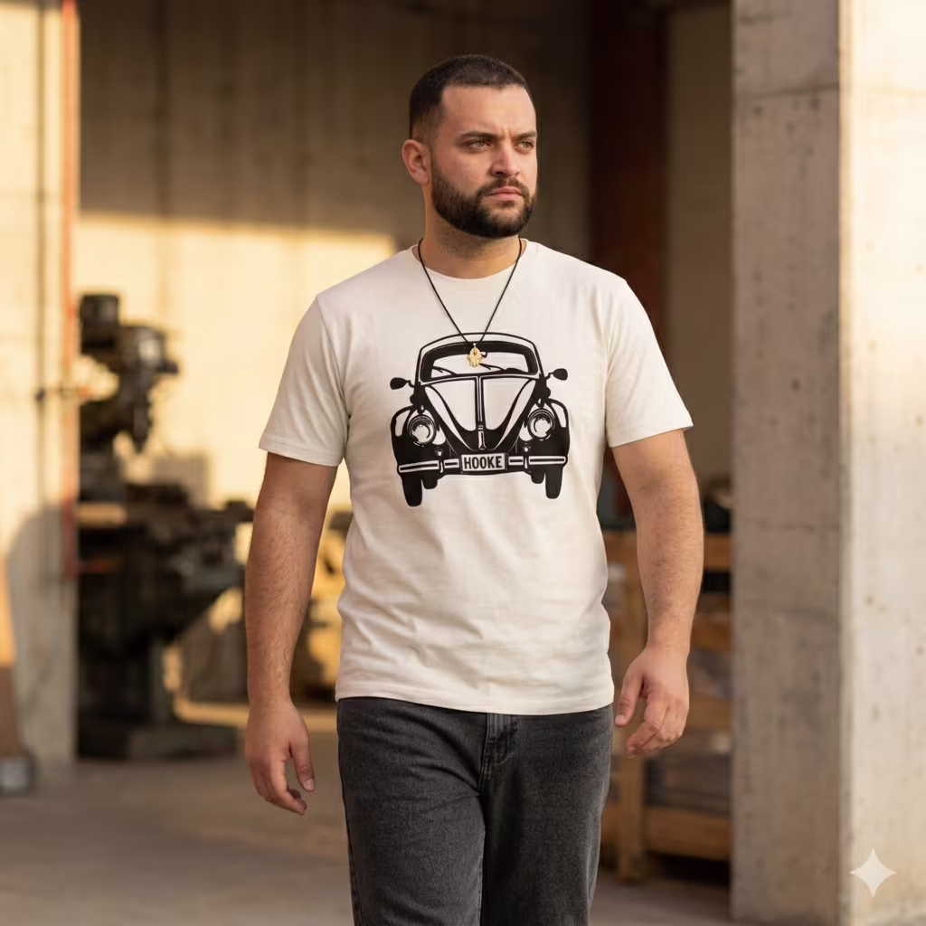 T-SHIRT VINTAGE FUSCA off white - Ângulo 2