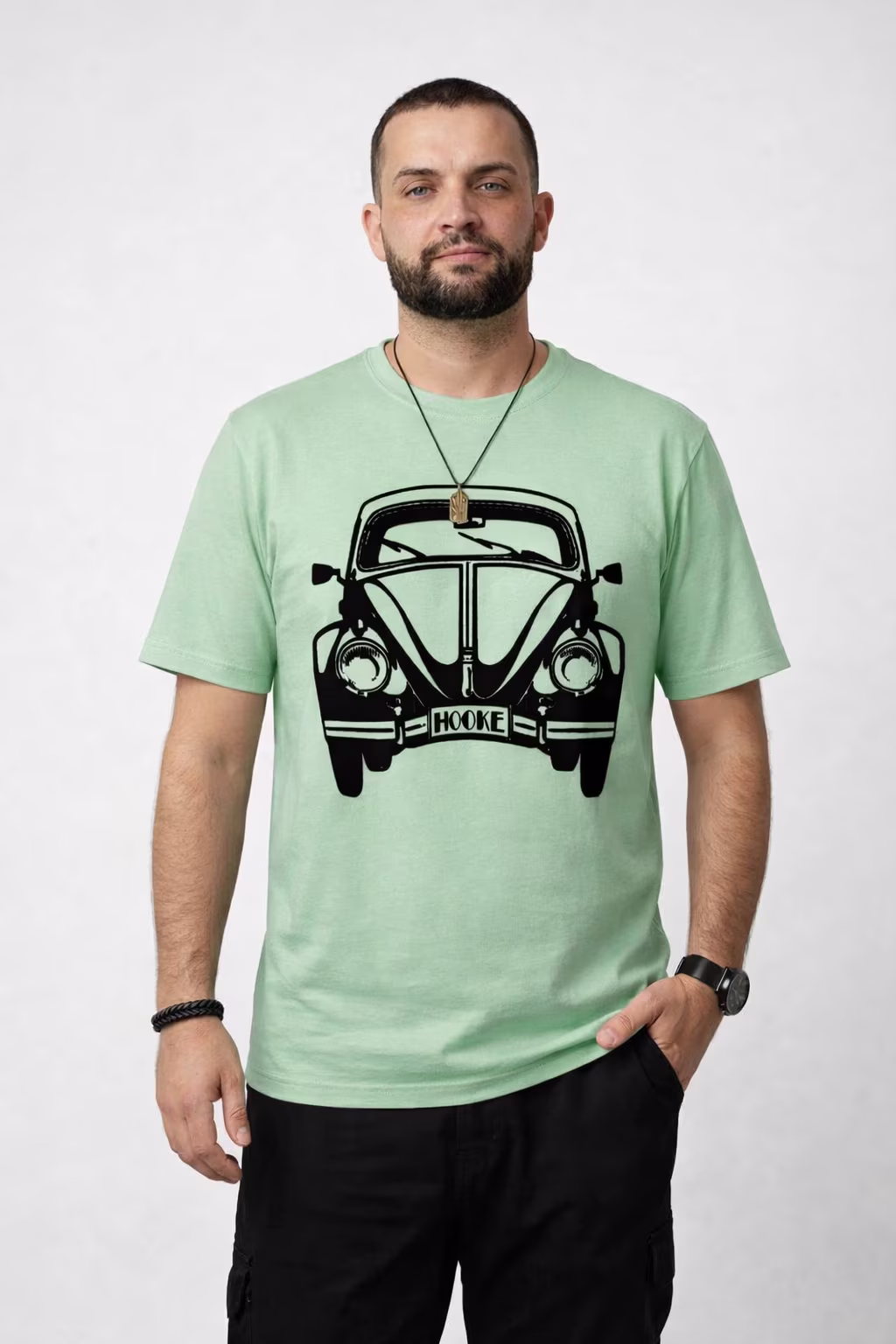 T-Shirt Vintage Fusca verde - Vista 3