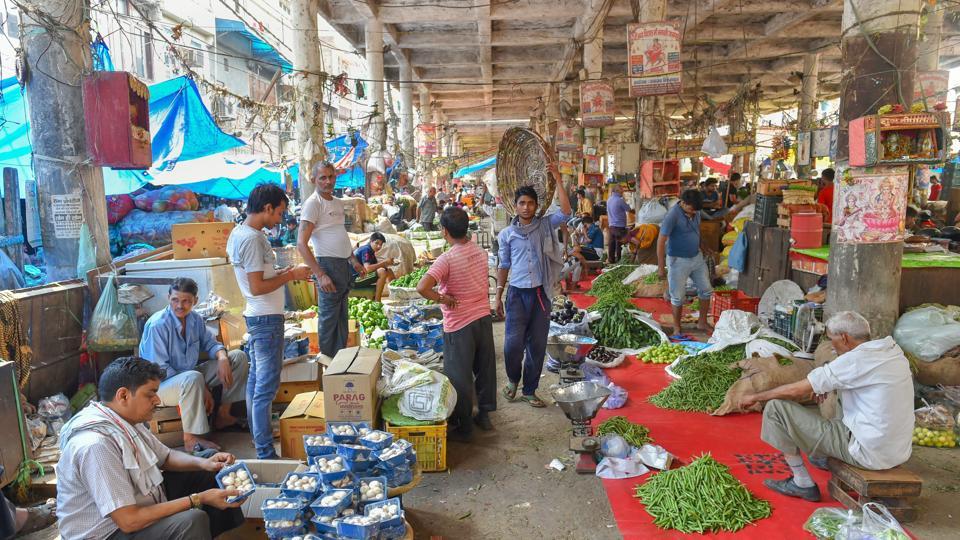 Part of Azadpur Mandi in Delhi