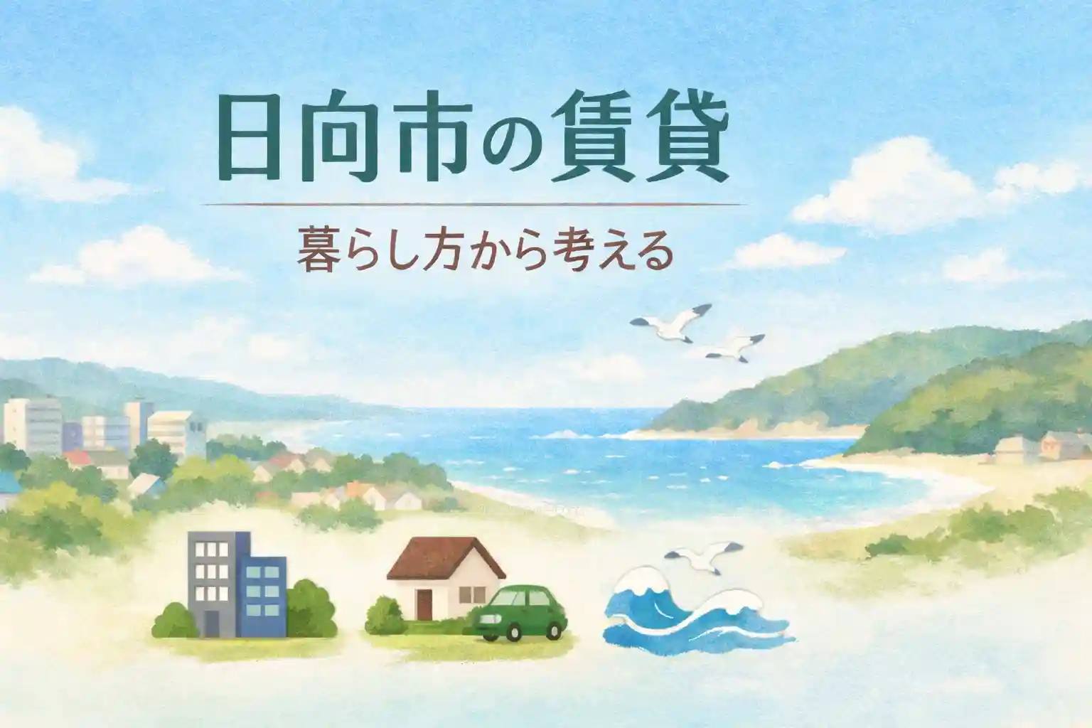 日向市の賃貸エリアタイプ比較記事のアイキャッチ