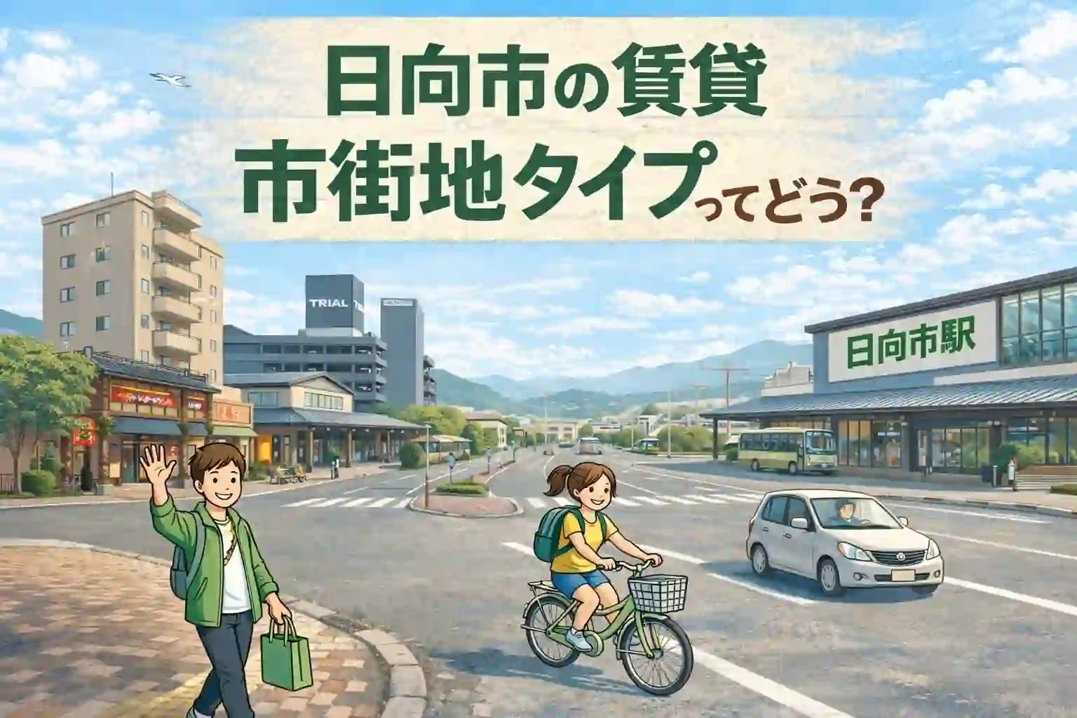 日向市の賃貸は「市街地タイプ」から考える｜便利さ重視の暮らし方の画像