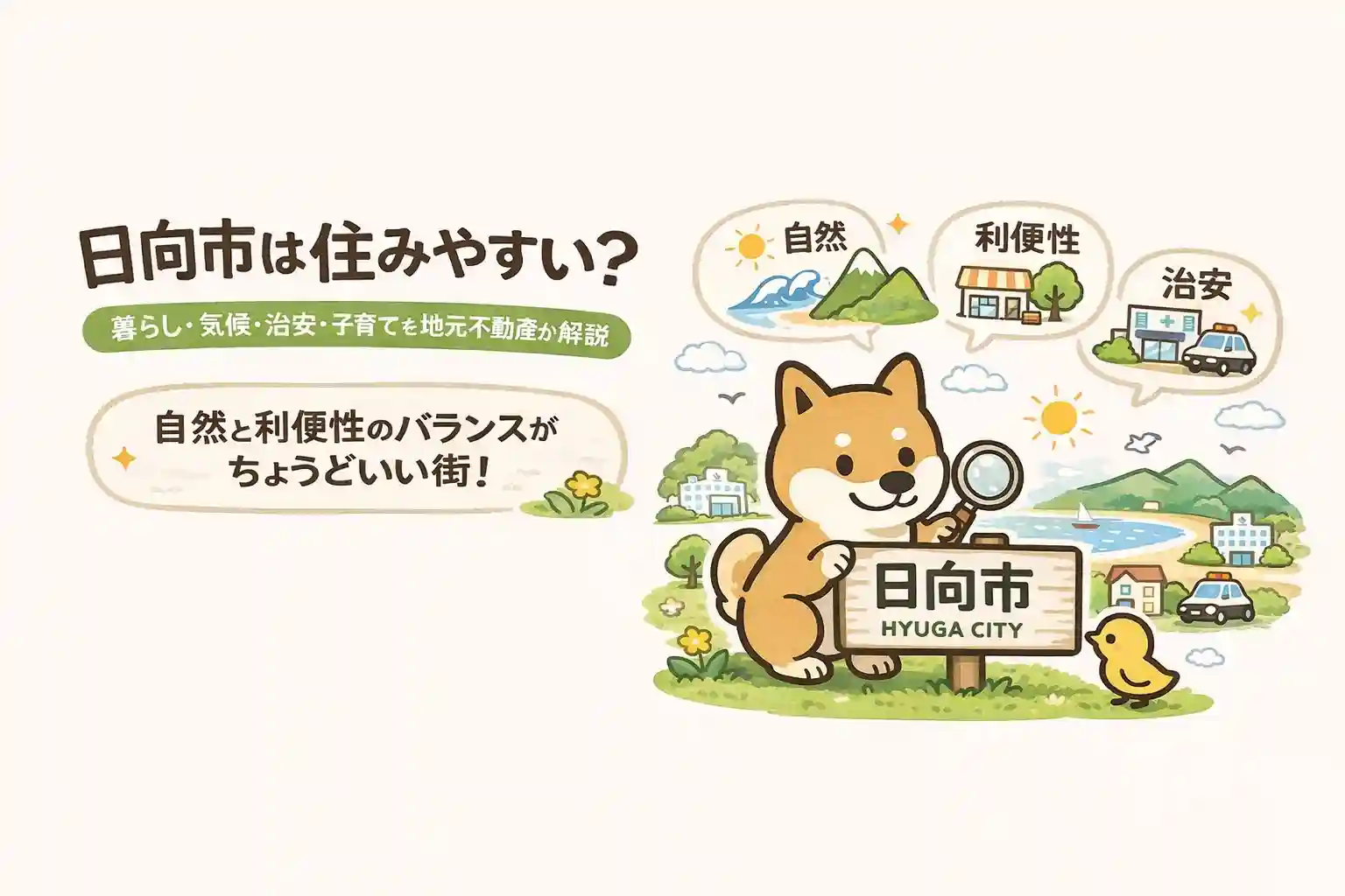 日向市の住みやすさ・暮らし・治安・子育て解説記事のアイキャッチ