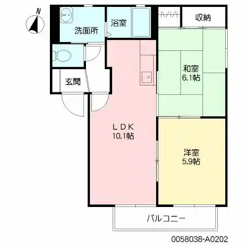 メルベイユの間取り図（中階段でトイレ・脱衣所以外は隣室と接していない構造）
