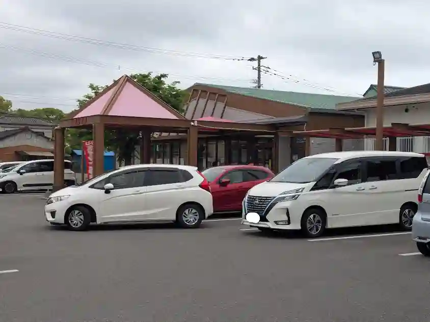 日向市江良町にあるマルイチ江良店の店舗外観と駐車場