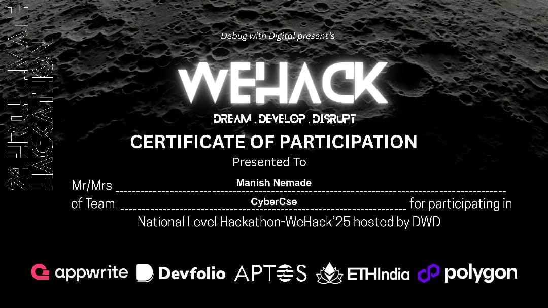 WeHack Certificate