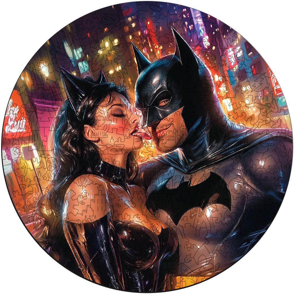 Rompecabezas de Madera Batman y Catwoman: Encuentro en Gotham