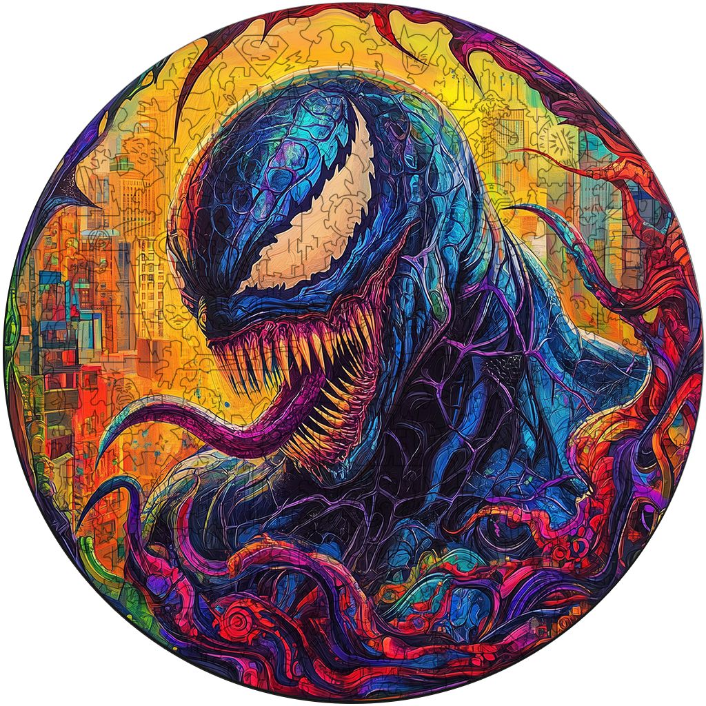 Puzzle de Madera Circular de Venom