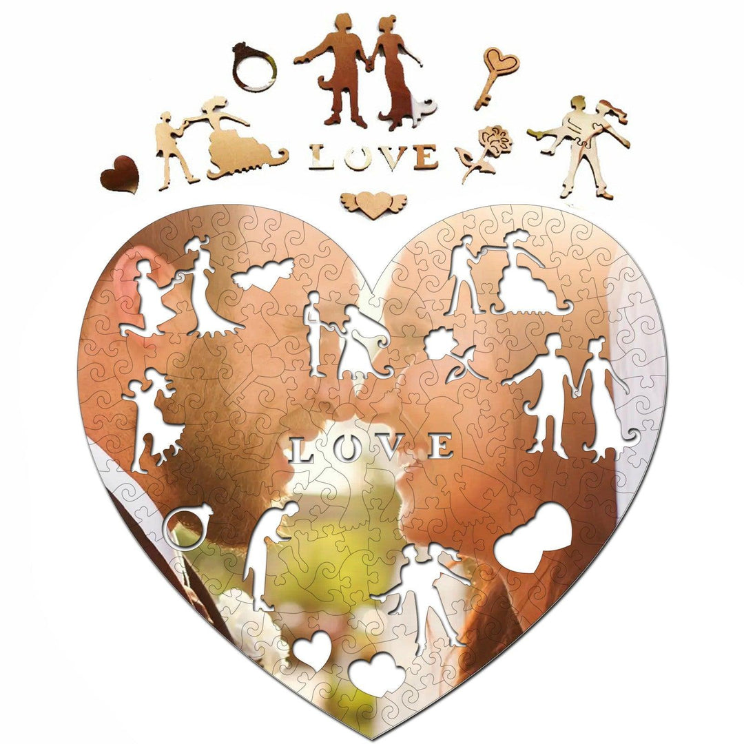 Puzzle de Madera Personalizado en Forma de Corazón