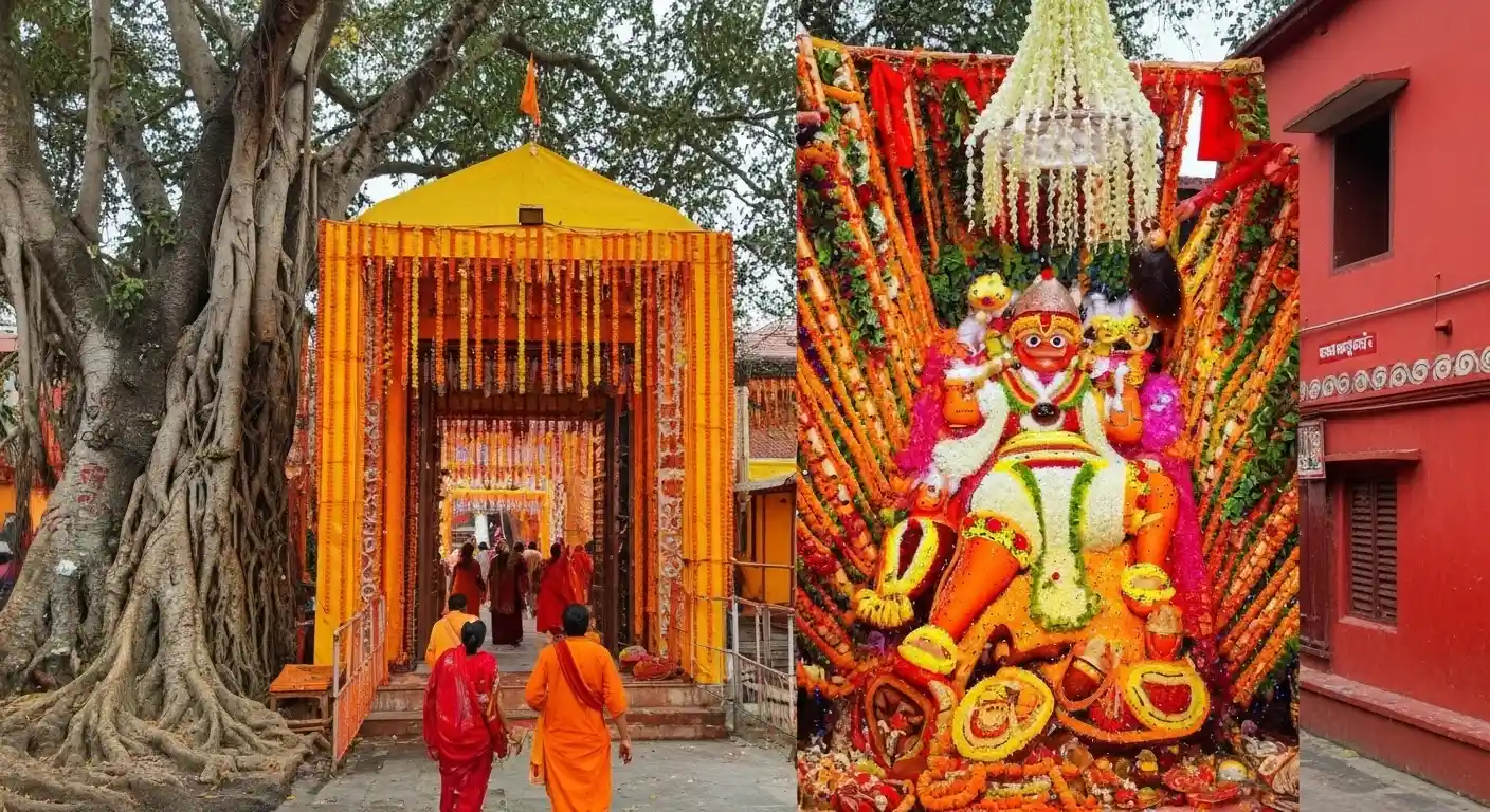 Bade Hanuman Ji Mandir near Sangam Ghat with the revered reclining deity