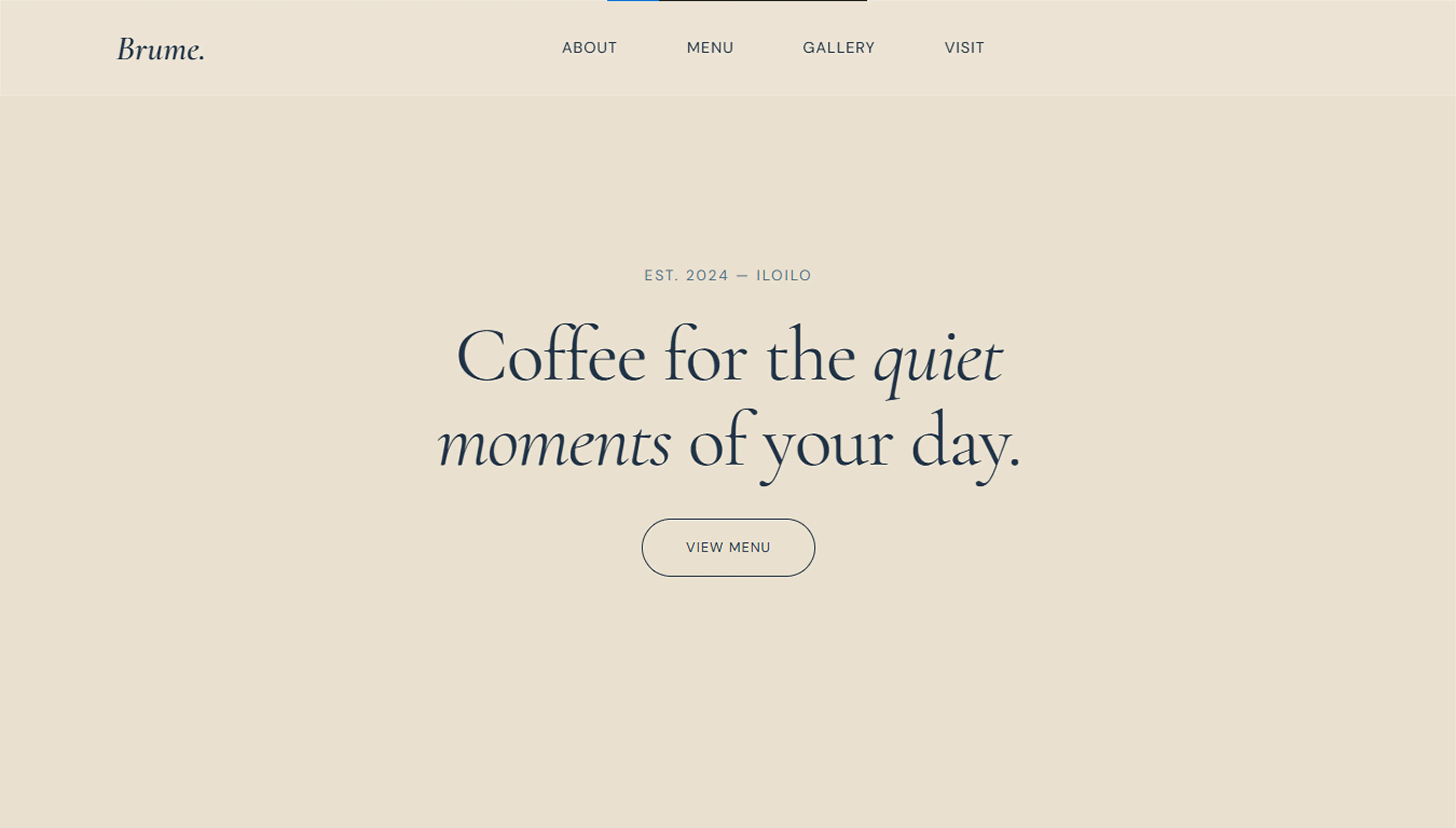 Screenshot of Brume Cafe