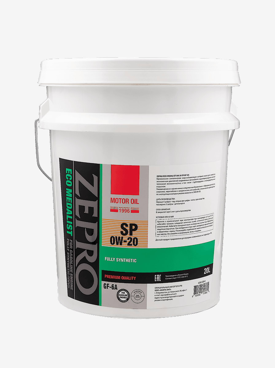 Моторное масло ZEPRO ECO MEDALIST FS SP/GF-6A 0W20 20л