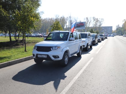 В Хакасии день рождения Владимира Путина  отметили автопробегом